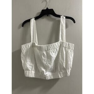 🔴boden Cropped Cotton‎ Top white  Size US 12